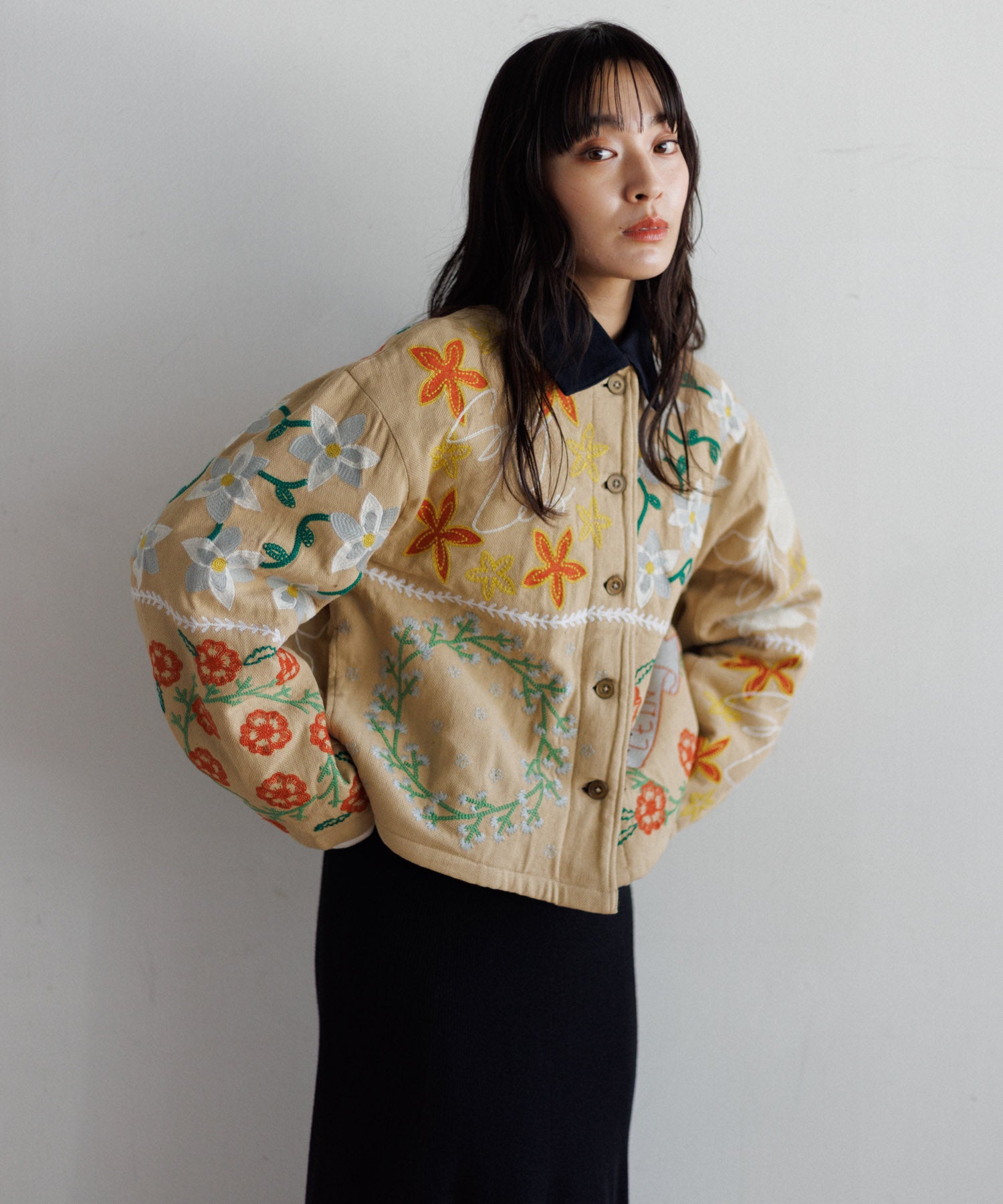 MEN , WOMEN】LEIN ボアライナーパッチワーク刺繍ジャケット / 刺繍