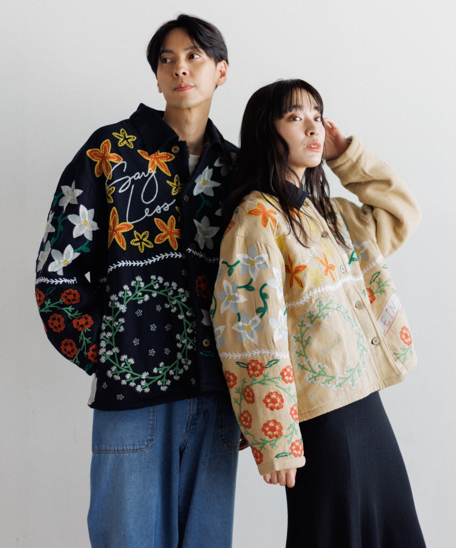 MEN , WOMEN】LEIN ボアライナーパッチワーク刺繍ジャケット / 刺繍